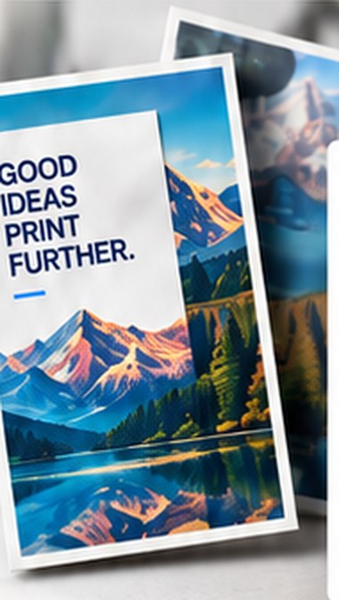 Printed posters reading Good ideas print further